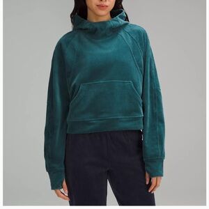 EUC Lululemon athletica Teal corduroy Scuba Hoodie SIZE XS/S